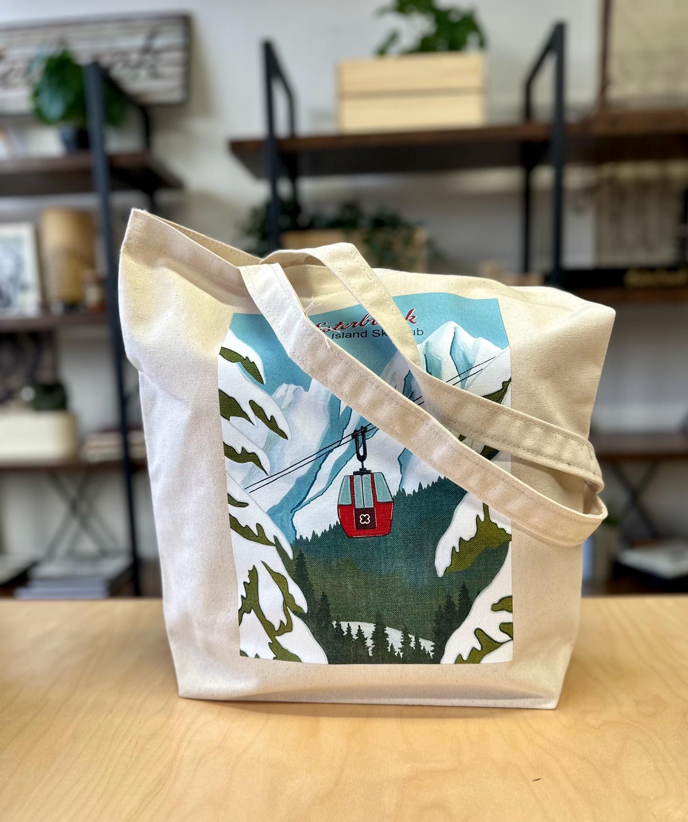 Winter White Alpine-Themed Tote