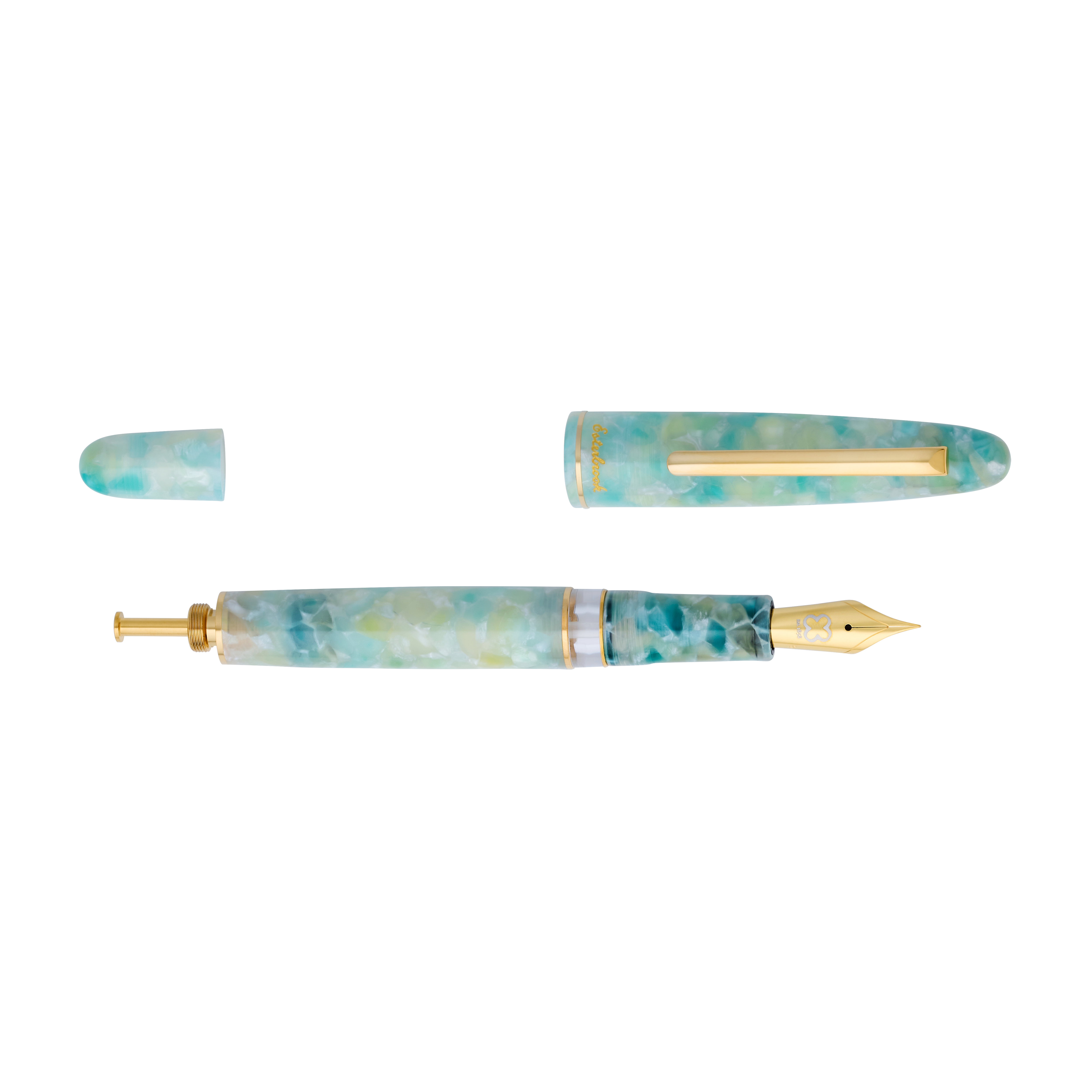 Esterbrook Estie Sea Glass - Button-Fill Fountain Pen - Writing Bundle